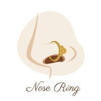 neus- ring sieraden Indisch stijl vrouw icoon illustratie kunst ontwerp vector