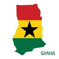 Ghana nationaal vlag vormig net zo land kaart vector
