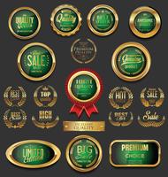 Luxe premium gouden insignes en labels vector