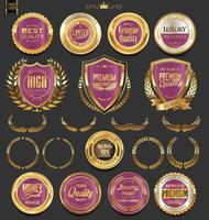 Luxe premium gouden insignes en labels vector