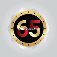 65 jaar verjaardag viering vector sjabloon ontwerp illustratie