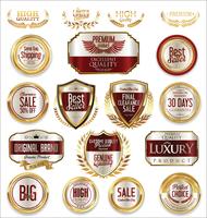 Luxe premium gouden insignes en labels vector