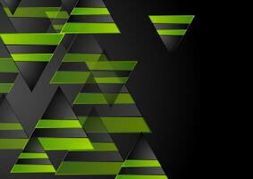 groen en zwart glimmend glanzend driehoeken abstract geometrie achtergrond vector