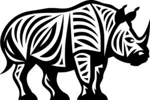 neushoorn, minimalistische en gemakkelijk silhouet - vector illustratie