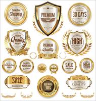 Gouden verkoop etiketten retro vintage design collectie vector