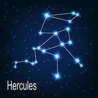 het sterrenbeeld hercules ster aan de nachtelijke hemel. vector