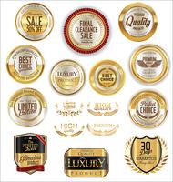 Luxe premium gouden insignes en labels vector