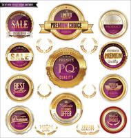 Luxe premium gouden insignes en labels vector