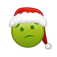 Kerstmis misselijk gezicht groot grootte van geel emoji glimlach vector