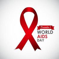 rood lint - symbool van 21 december wereld aids dag vector