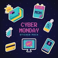 cyber maandag stickerpakket vector