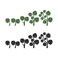 zaad groei illustratie logo. reeks van groen blad logo ontwerp inspiratie vector pictogrammen