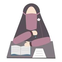 muslimah nikabi's studie vector