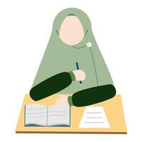 illustratie van moslim Dames aan het studeren vector