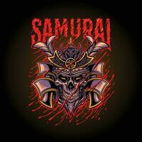 samurai nachtmerrie schedel helmvector illustraties voor uw werk logo, handelswaar t-shirt, stickers en etiket ontwerpen, poster, groet kaarten reclame bedrijf bedrijf of merken. vector