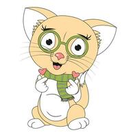 schattige kat dier cartoon illustratie vector