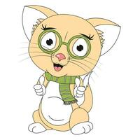 schattige kat dier cartoon illustratie vector