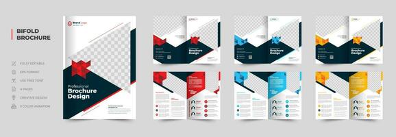 bedrijf tweevoudig brochure sjabloon voor multipurpose project vector