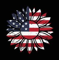 Verenigde Staten van Amerika vlag in zonnebloem ontwerp vector