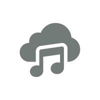 muziek- wolk streaming vector icoon. musical Notitie en wolk opslagruimte symbool.