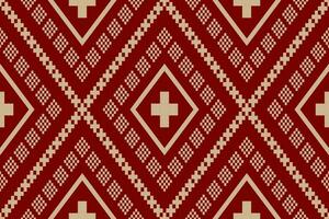 rood traditioneel etnisch patroon paisley bloem ikat achtergrond abstract aztec Afrikaanse Indonesisch Indisch naadloos patroon voor kleding stof afdrukken kleding jurk tapijt gordijnen en sarong vector