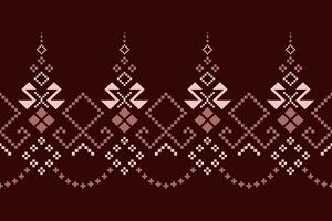 rood traditioneel etnisch patroon paisley bloem ikat achtergrond abstract aztec Afrikaanse Indonesisch Indisch naadloos vector