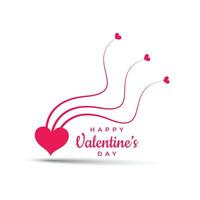 gelukkig valentijnsdag dag kaart met rood liefde hart vorm vector