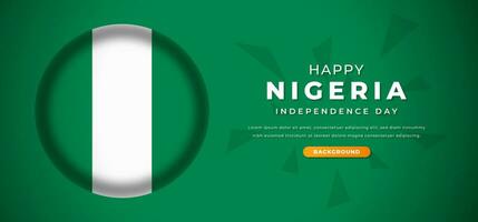 gelukkig Nigeria onafhankelijkheid dag ontwerp papier besnoeiing vormen achtergrond illustratie voor poster, banier, reclame, groet kaart vector