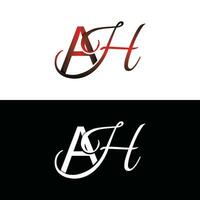 luxe brief Ah logo ontwerp sjabloon voorletter, logo monogram, logo bedrijf en icoon bedrijf, geschikt voor uw bedrijf vector