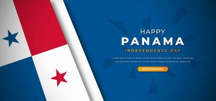gelukkig Panama onafhankelijkheid dag ontwerp papier besnoeiing vormen achtergrond illustratie voor poster, banier, reclame, groet kaart vector