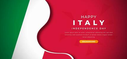 gelukkig Italië onafhankelijkheid dag ontwerp papier besnoeiing vormen achtergrond illustratie voor poster, banier, reclame, groet kaart vector