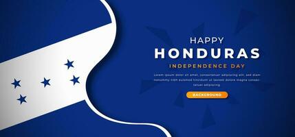 gelukkig Honduras onafhankelijkheid dag ontwerp papier besnoeiing vormen achtergrond illustratie voor poster, banier, reclame, groet kaart vector