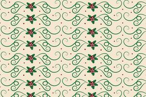 Kerstmis bloeit wervelingen hulst bladeren naadloos patroon, winter gevoel BES blad modern Kerstmis patroon, vakantie groen overladen Kerstmis patroon, omhulsel papier vakantie hulst het drukken kleding stof vector