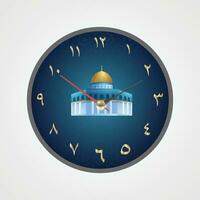 Islamitisch invloed in muur klok ontwerpen vector