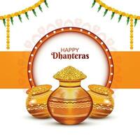 Hindoe festival subh dhanteras kaart achtergrond vector