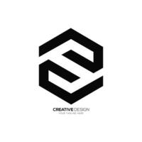 brief s zeshoekig vorm negatief ruimte monogram typografie abstract logo vector