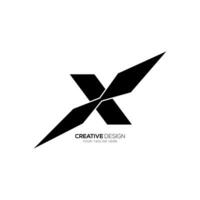 brief X met mes vorm modern uniek gaming branding logo vector
