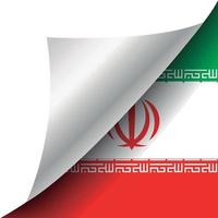 iran vlag met gekrulde hoek vector