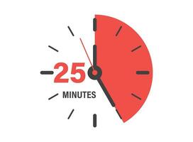 25 minuten Aan stopwatch icoon in vlak stijl. klok gezicht timer vector illustratie Aan geïsoleerd achtergrond. countdown teken bedrijf concept.