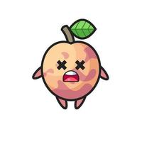 de dode pluot fruit mascotte karakter vector