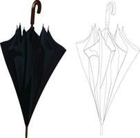 Gesloten paraplu van zwart kleur - vector