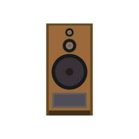 wijnoogst audio spreker vlak ontwerp vector illustratie. luidspreker. audio uitrusting naar produceren geluid.