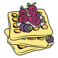 aardbei en bosbes wafel clip art vector