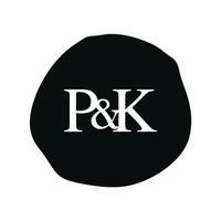 pk eerste logo brief borstel monogram bedrijf vector