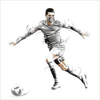 voetbal voetbal dynamische splatter dribbelende bal vector