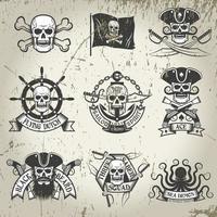 piraat tekenen instellen. Piraten vlag vector