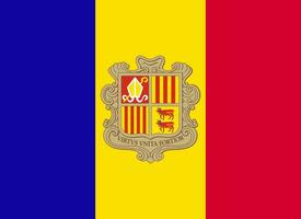 klassiek vlag Andorra. officieel vlag Andorra met grootte proporties en origineel kleur. standaard- kleur en maat. onafhankelijkheid dag. banier sjabloon. nationaal vlag Andorra met jas van armen. vector