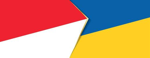 Indonesië en Oekraïne vlaggen, twee vector vlaggen.