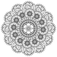 cirkelvormig patroon in de vorm van mandala met bloem voor henna, mehndi. vector