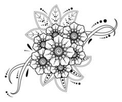 mehndi bloem voor henna, mehndi, tatoeage, decoratie. vector